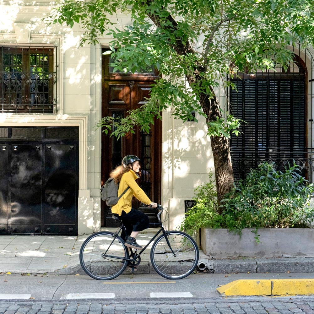 Woman riding a bike