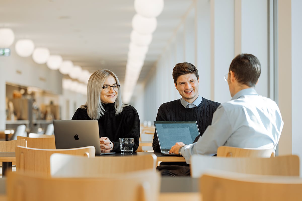 Colleagues during business lunch