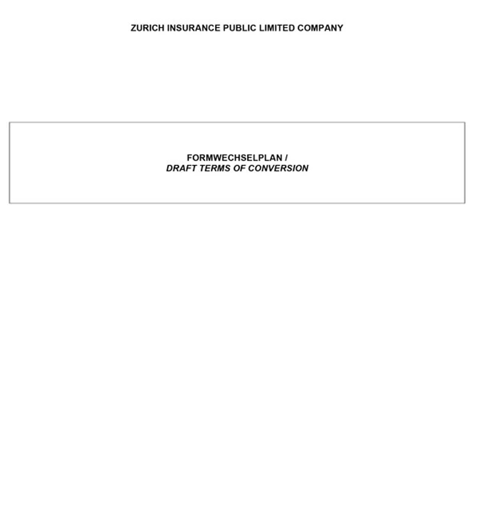 Draft Terms of Conversion