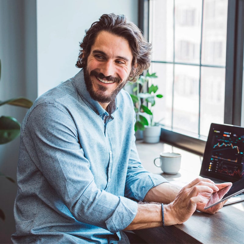 Businessman working from home office