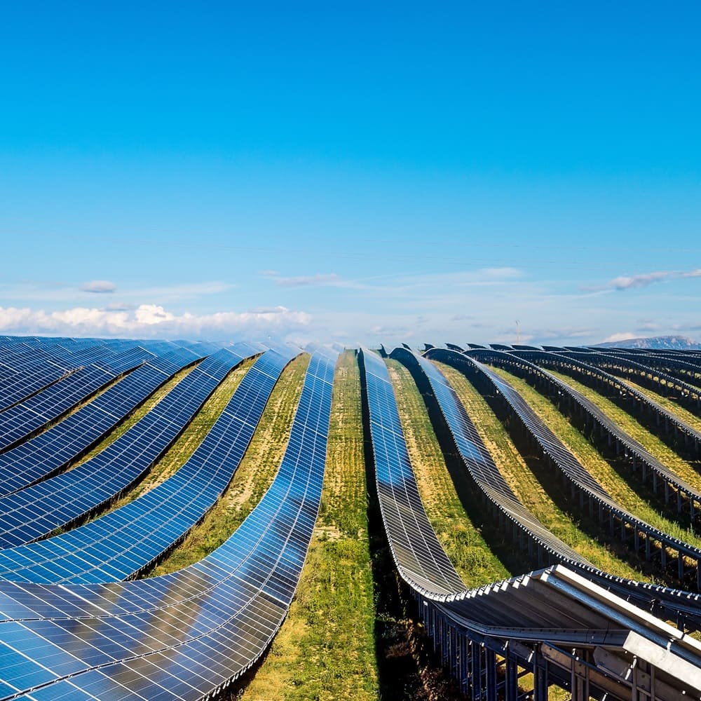 Champ de panneaux solaires