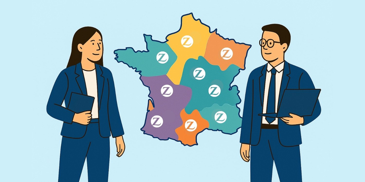 Déploiement Zurich sur une carte de la France
