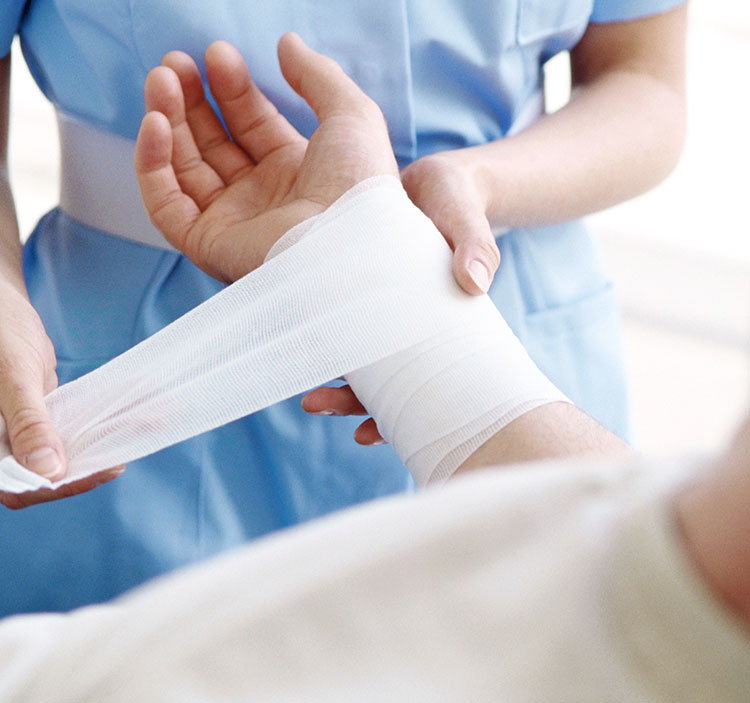 Bandaging a wrist
