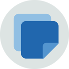 Illustrations of memo papers in blue.