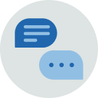 Illustrations of memo papers in blue.