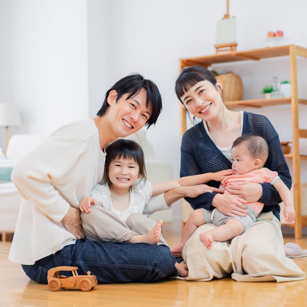 A warm family at home