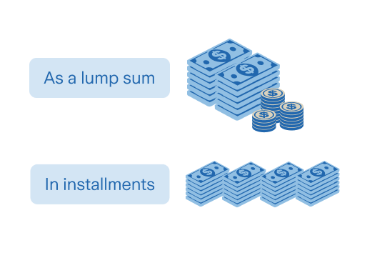 Death benefits pay in lump sum or in installment
