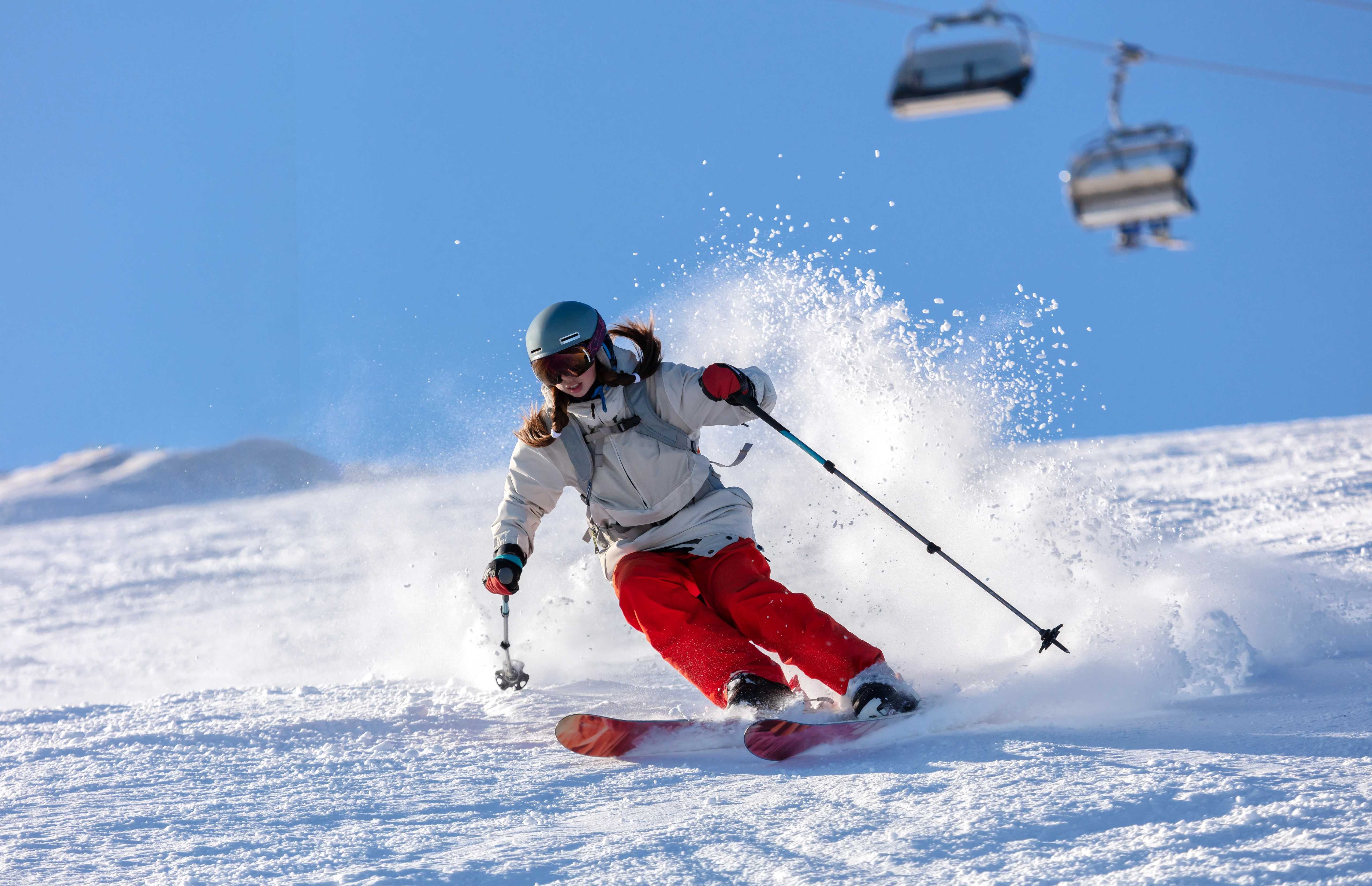 Man skiing in snowy mountain