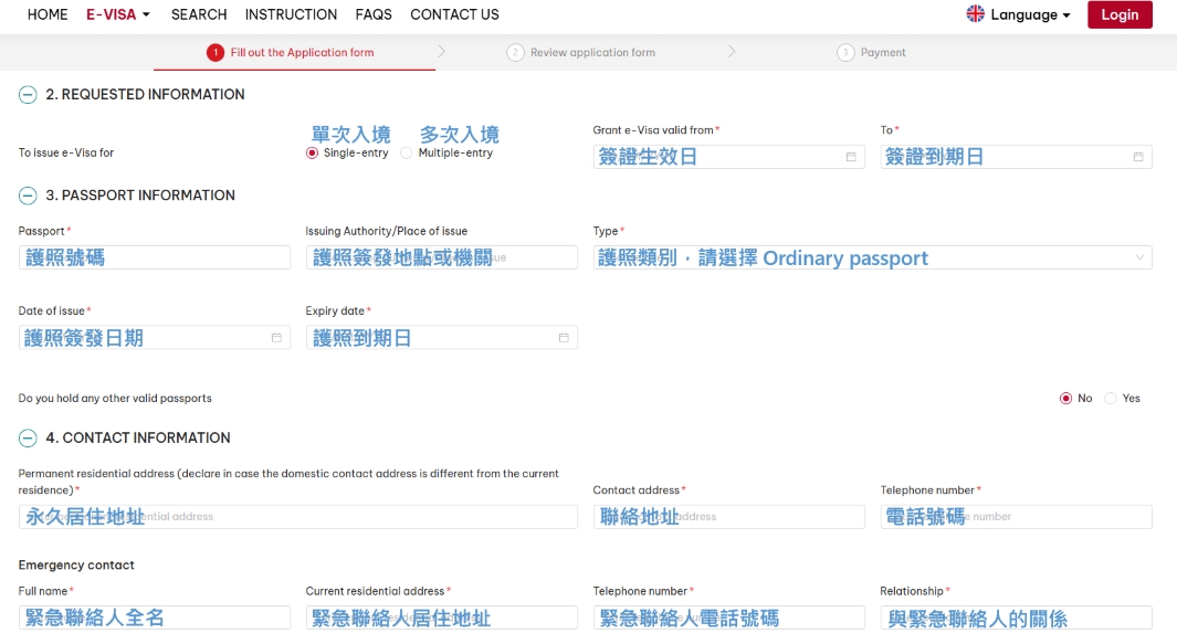 e-visa contact information