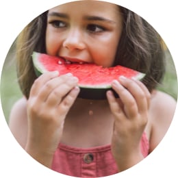 Girl eating watermelon