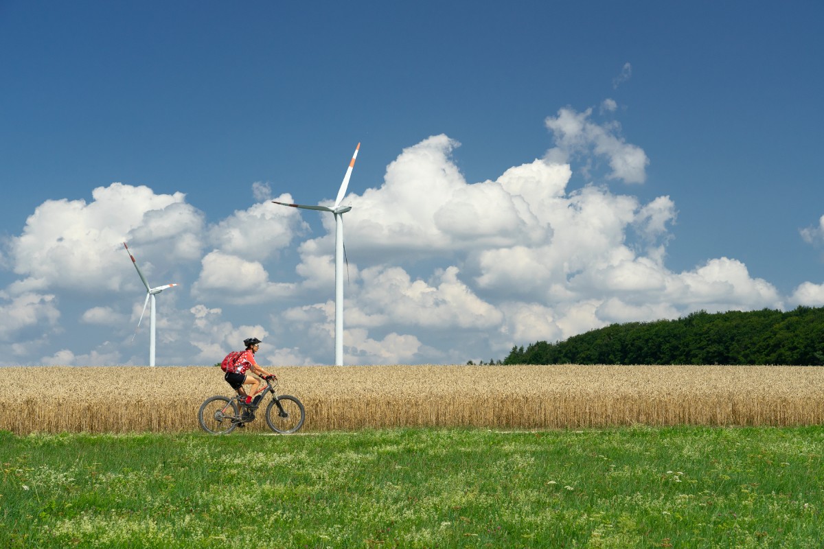 Man riding a bike