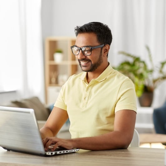 Man and the laptop