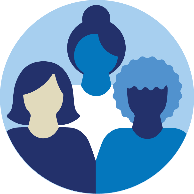 Pictograma de um grupo de mulheres