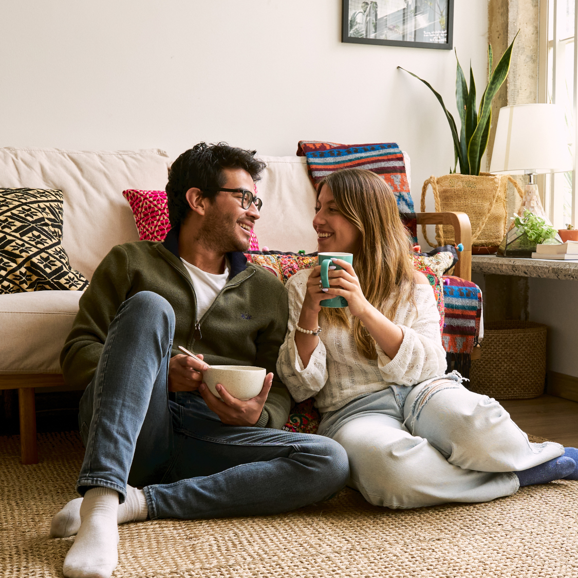 Couple in their home