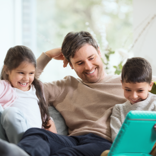 Family on the couch