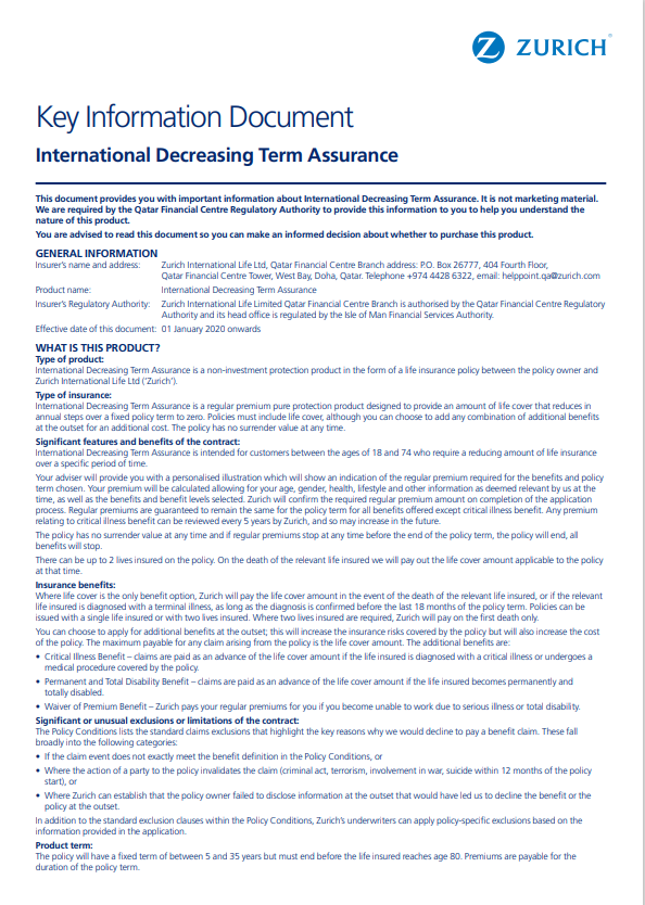 IDTA customer disclosure document english