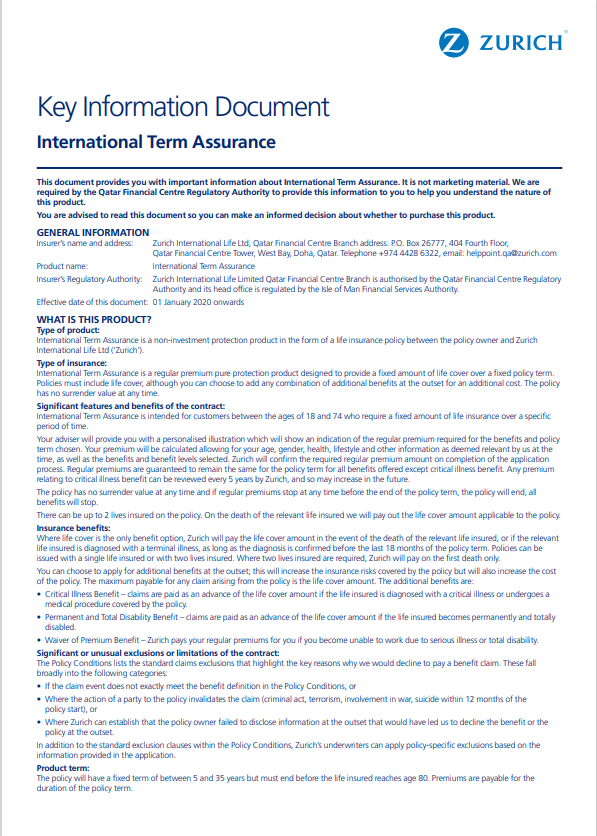 ITA customer disclosure document (English)