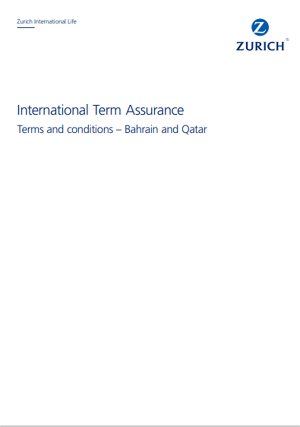 ITA policy terms and conditions document Bahrain & Qatar