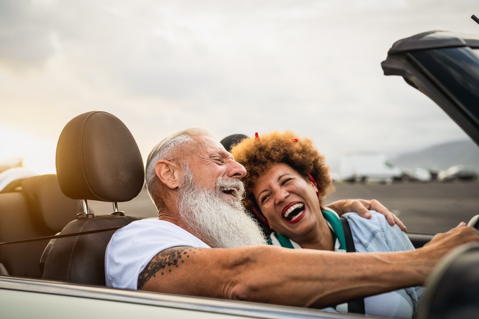 Old people in car