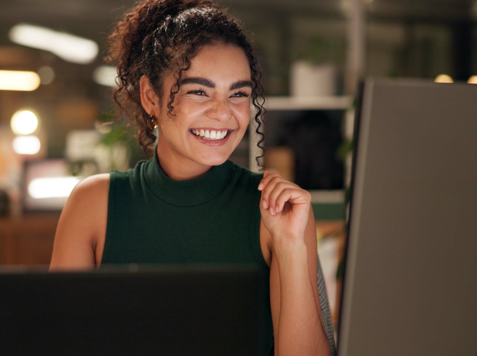 Woman smilling