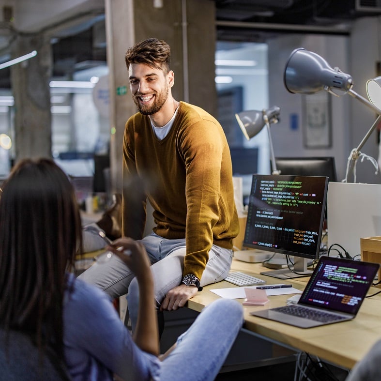 Man sitting on a desk