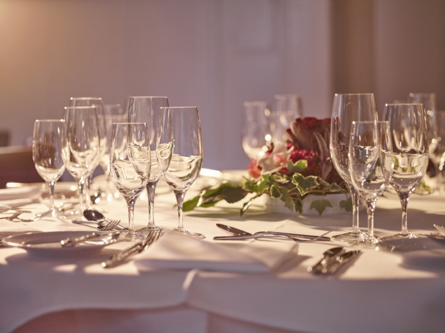 table with glasses