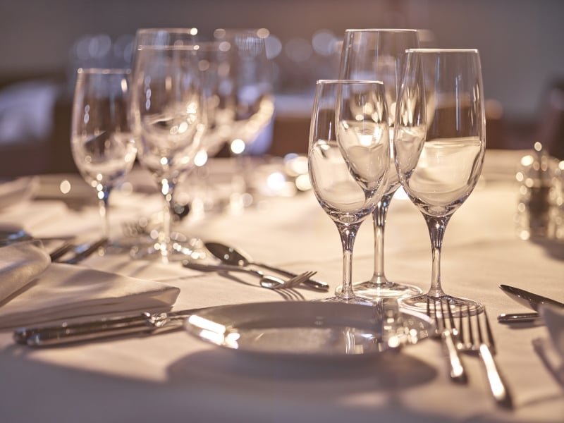 Decorated restaurant table