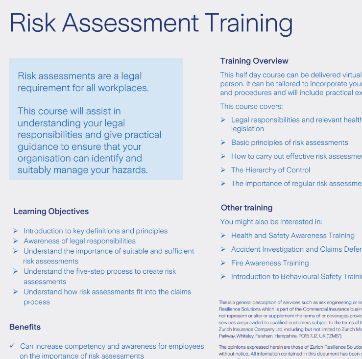 Risk Assessment Training