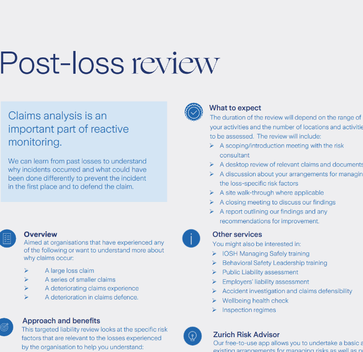 Post loss review factsheet preview