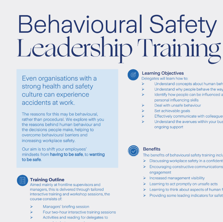 Behavioural Safety Leadership Factsheet preview