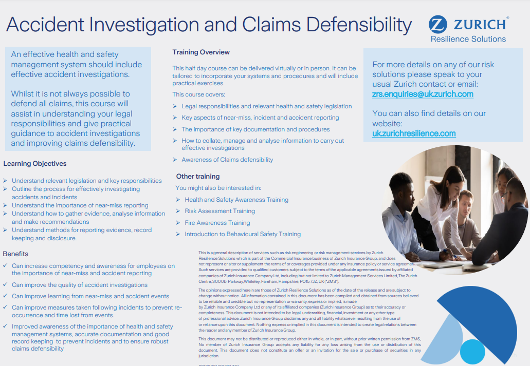 Accident Investigation and Claims Defensibility Training Thumbnail