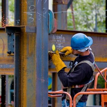 worker in a helmet