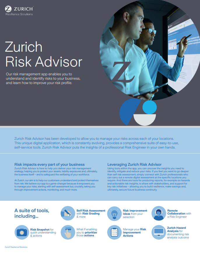 Zurich Risk Advisor Factsheet