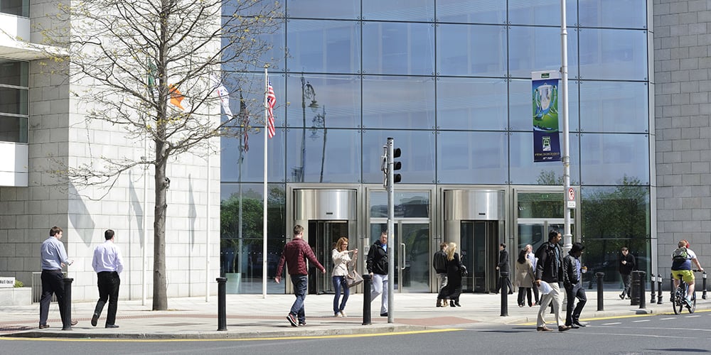 Entrance to large office building