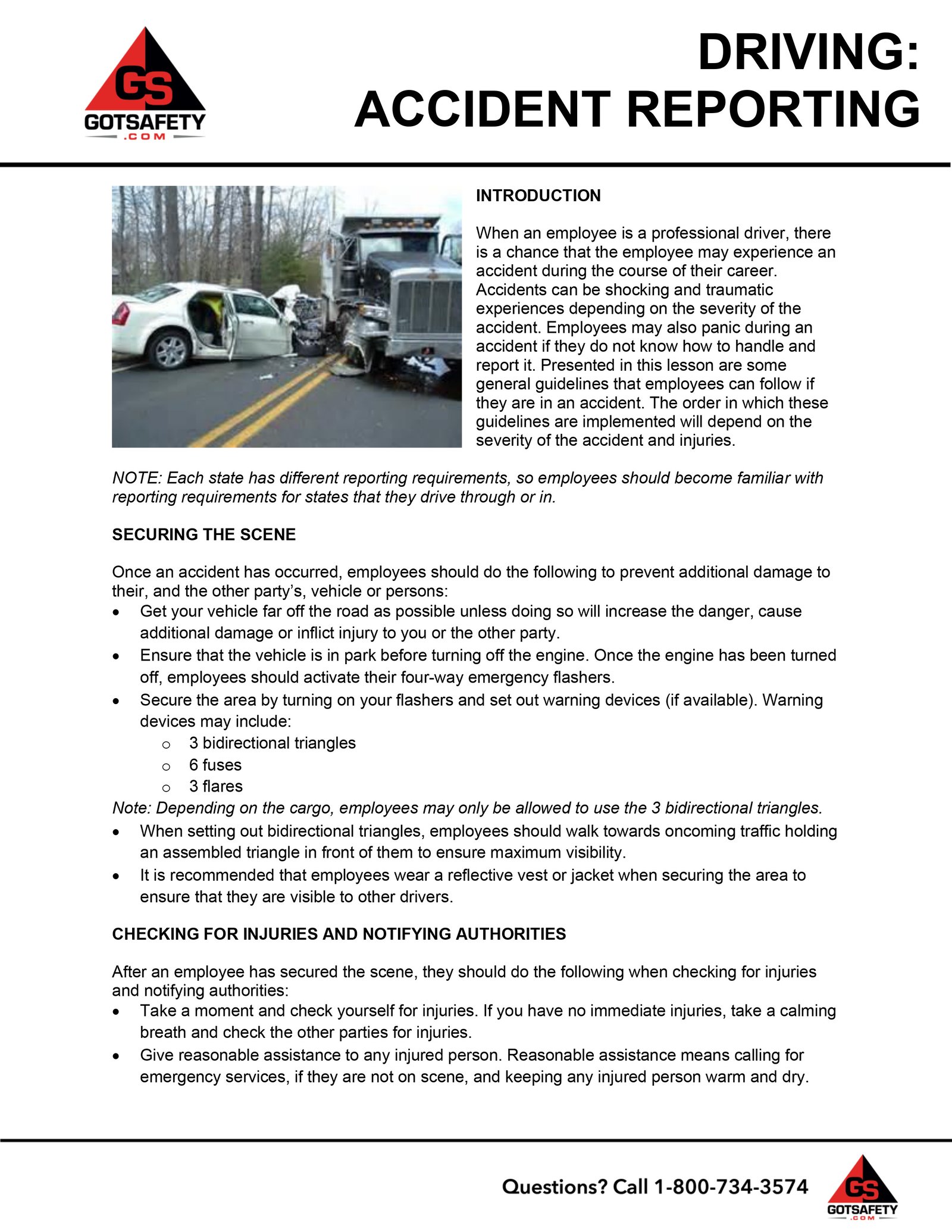 driver safety accident reporting