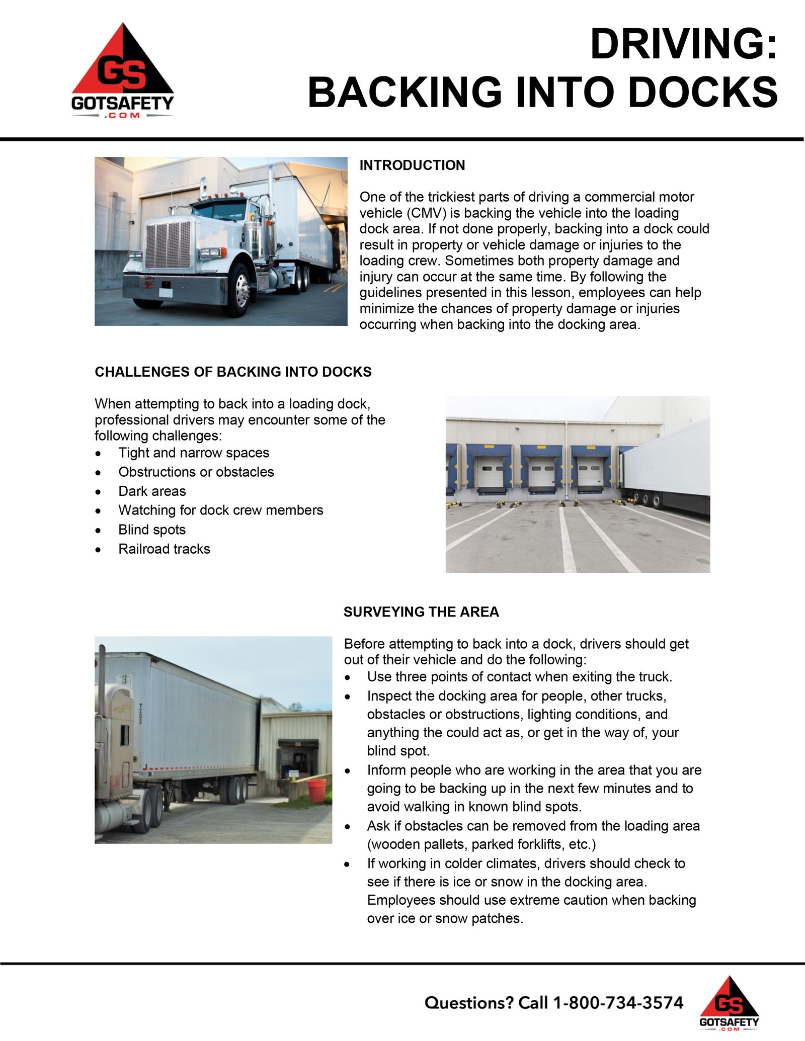 driver safety backing into docks