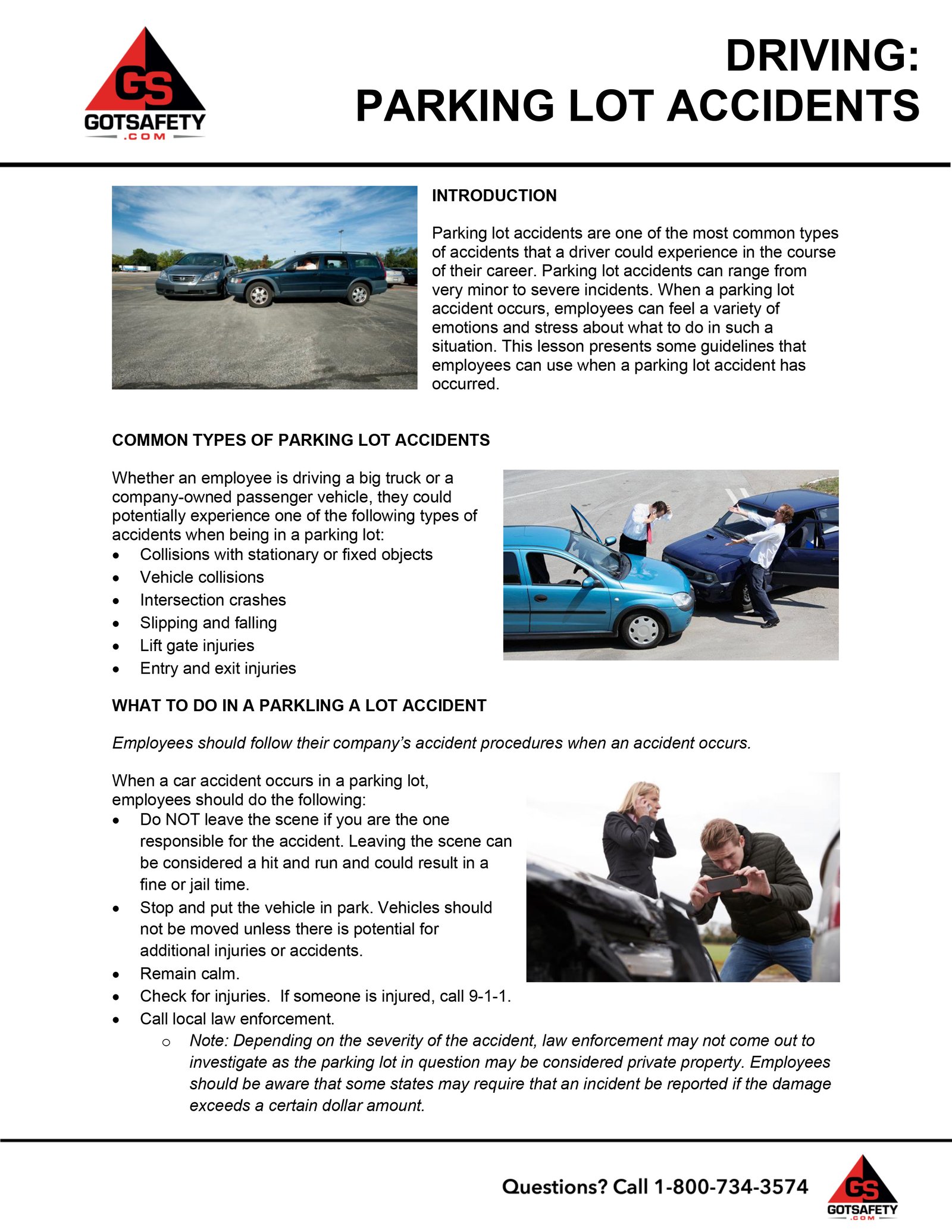 driver safety parking lot accidents