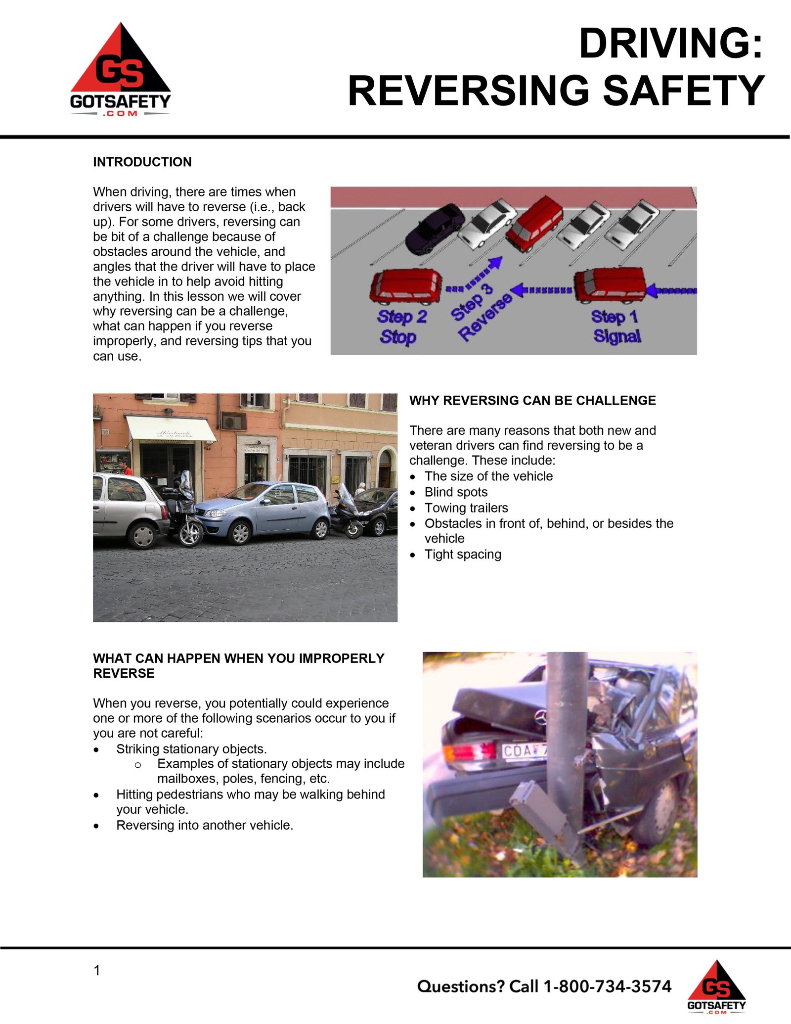driver training reversing safety