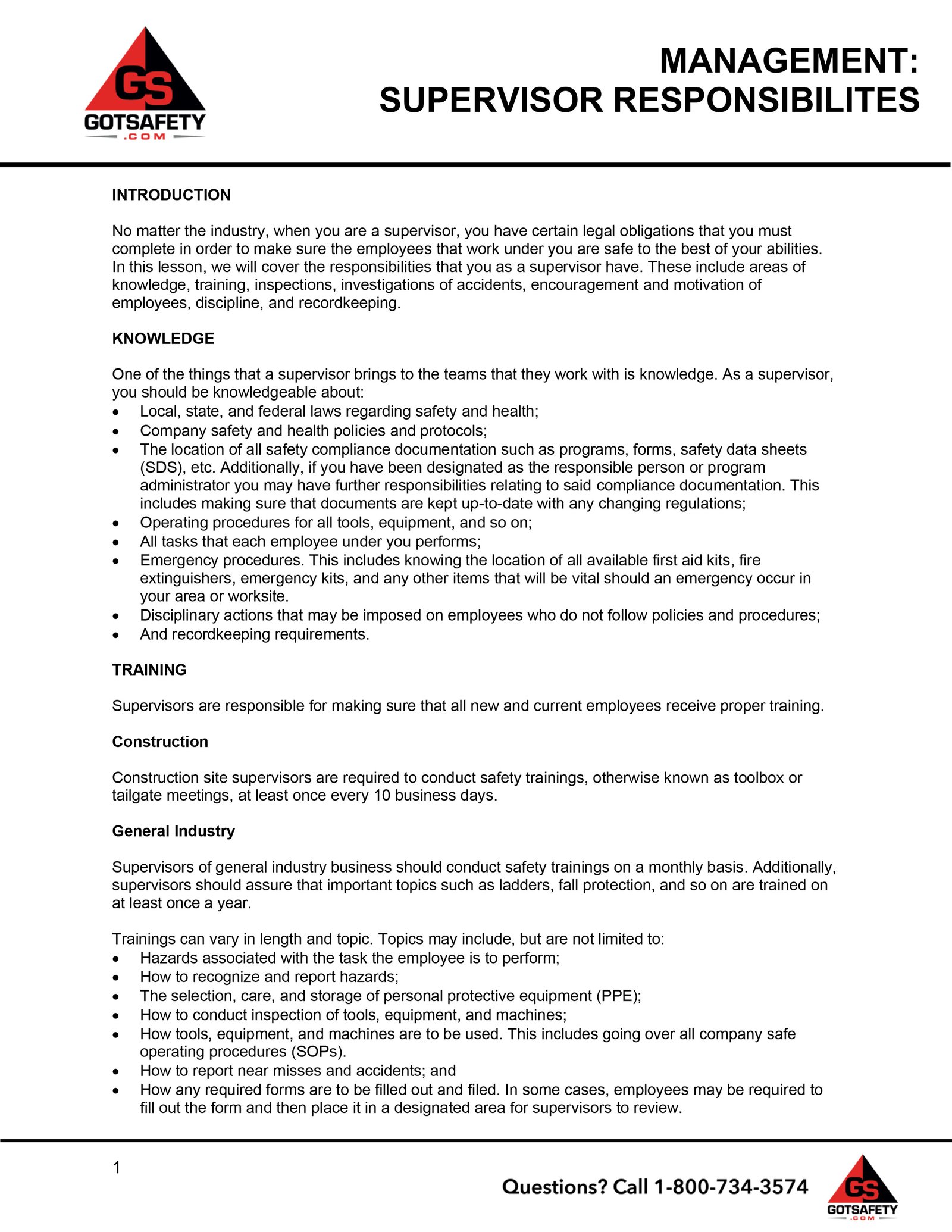 supervisor role and responsibilities