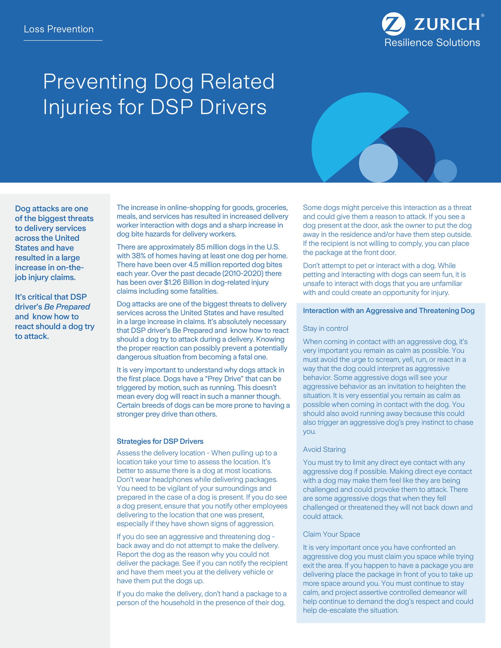 preventing dog related injuries for dsp drivers