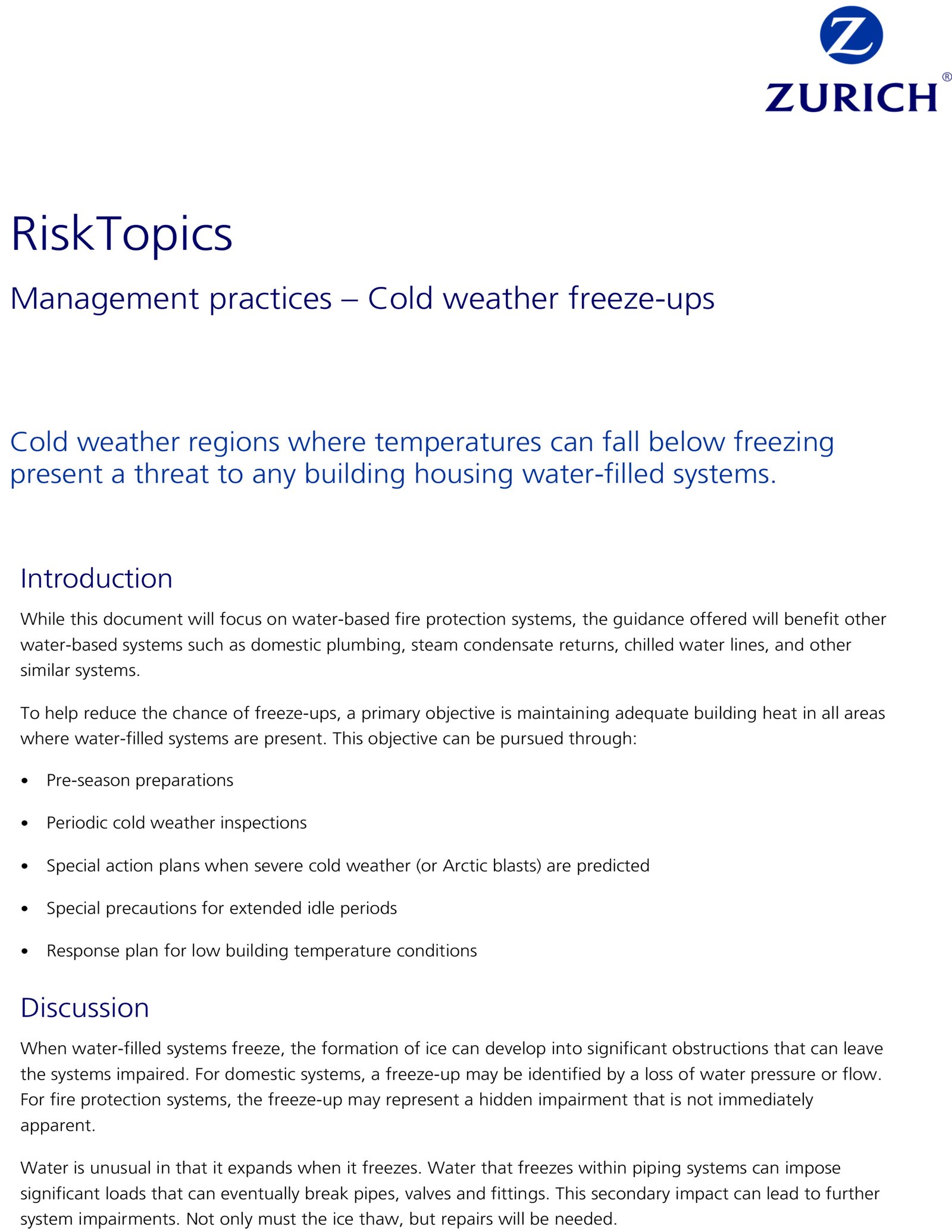 cold weather freeze ups