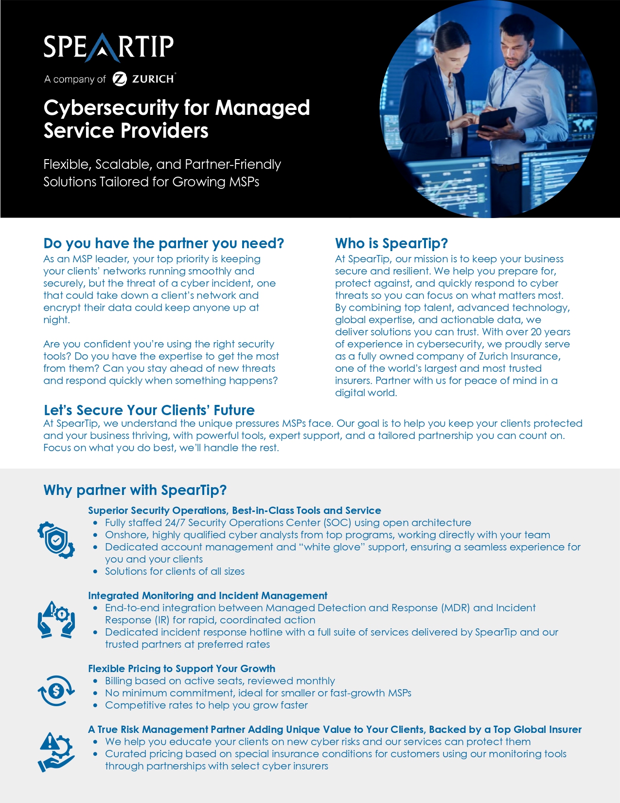 SpearTip Managed Detection and Response for MSPs