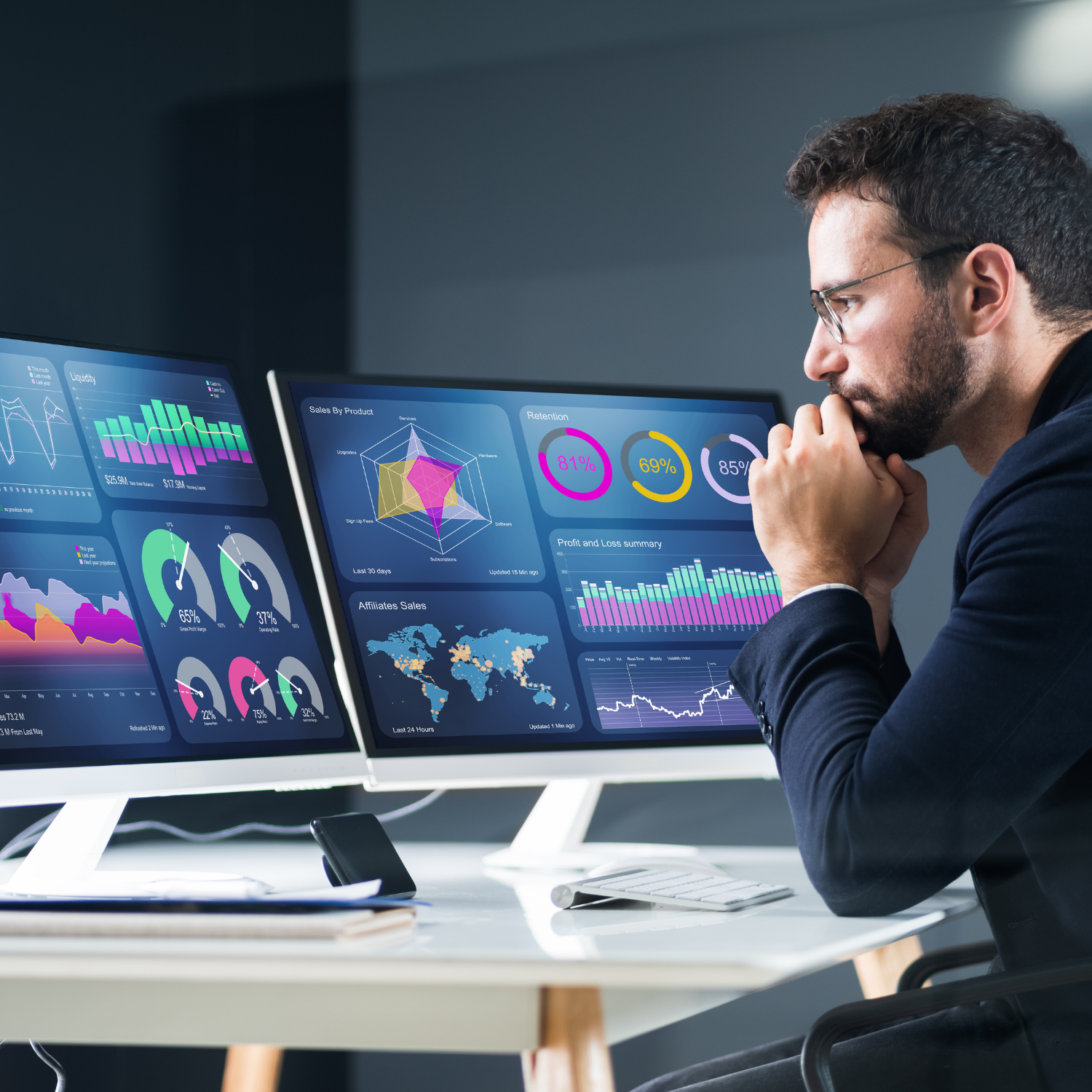 cyber investigator at desk