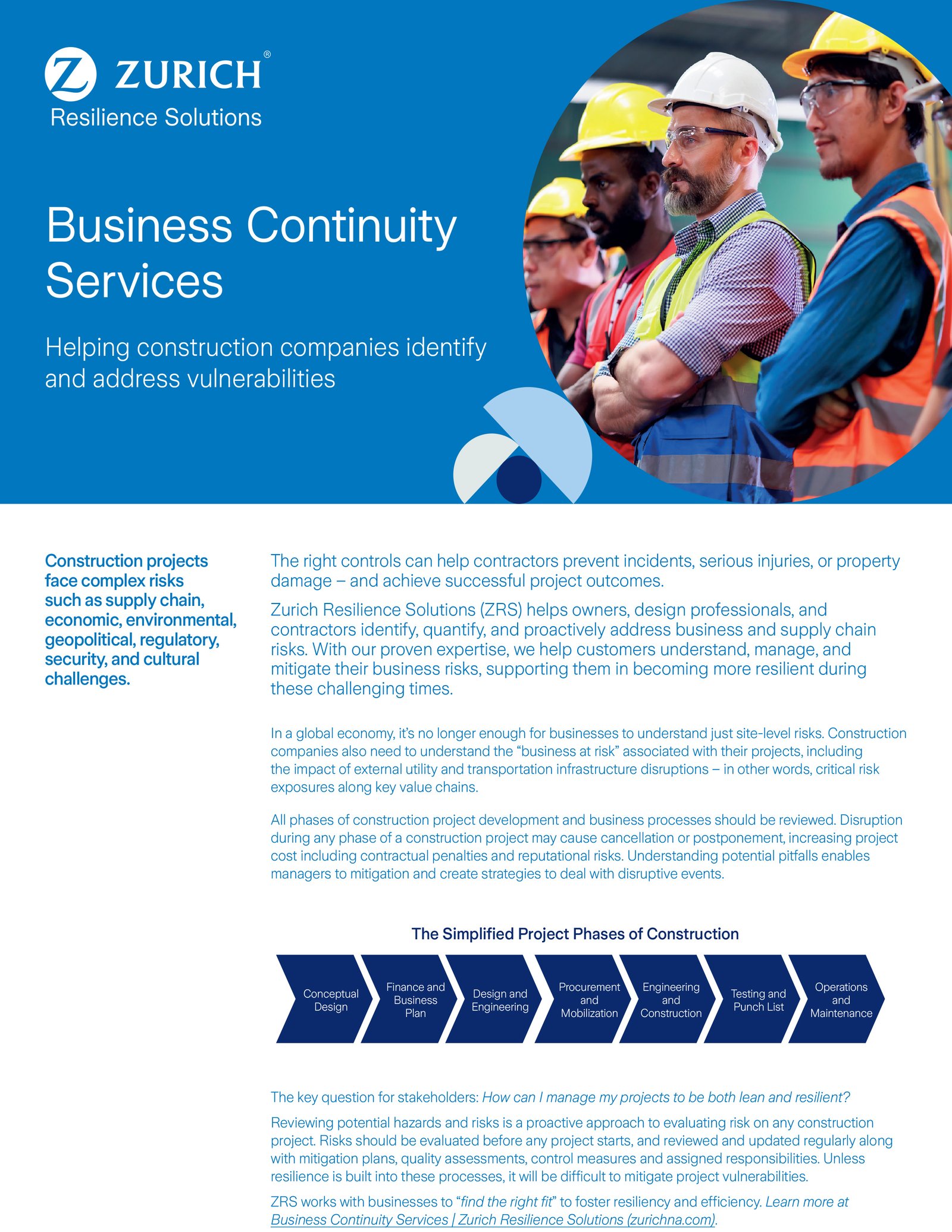 construction business continuity fact sheet