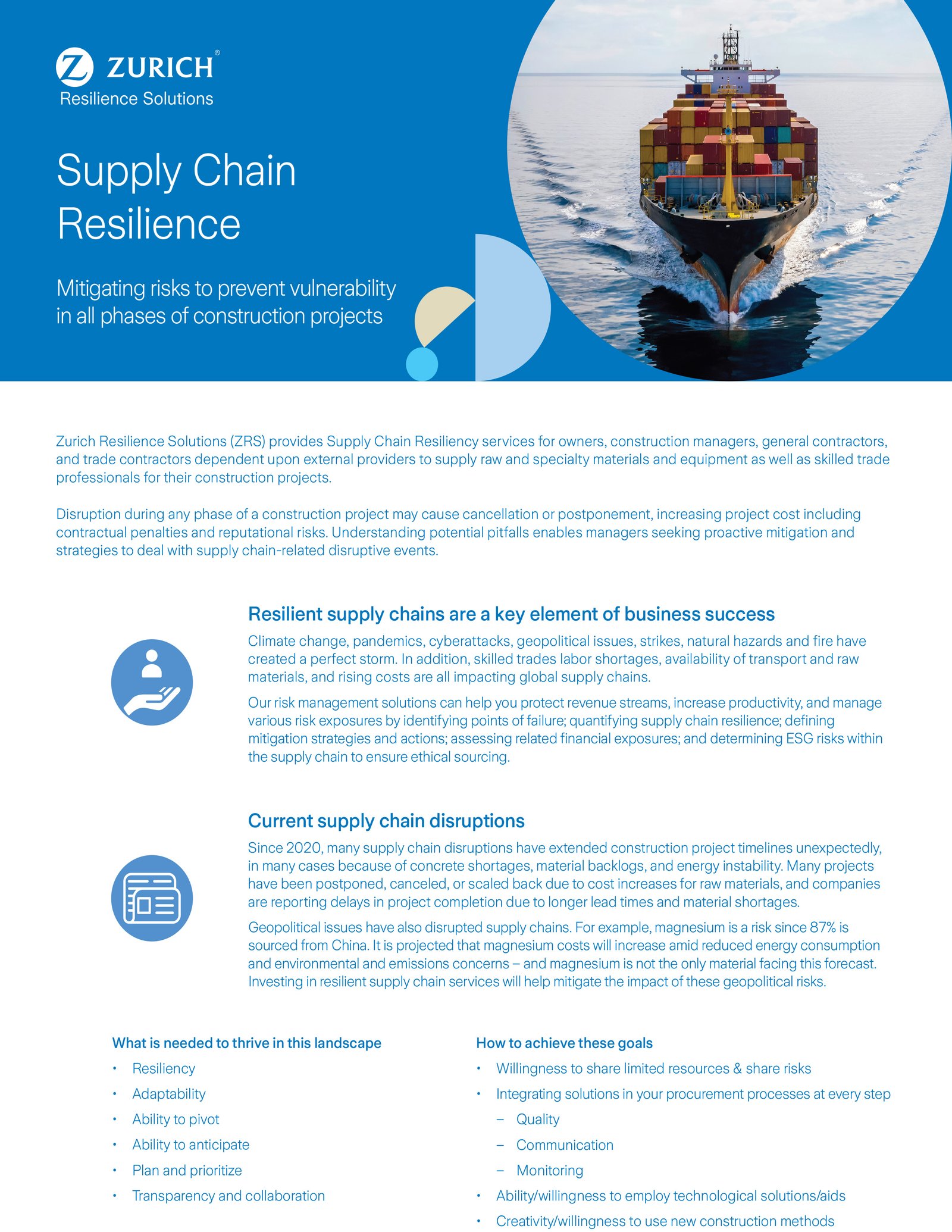 Construction Supply Chain Fact Sheet