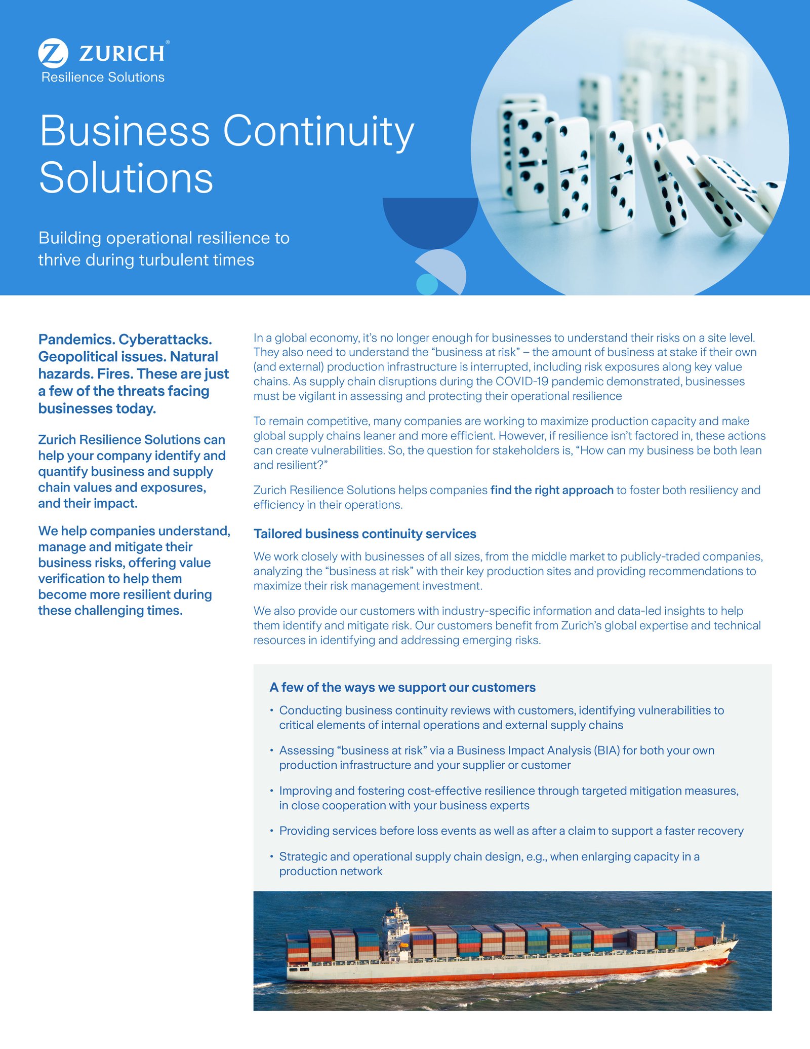 Business Continuity Fact Sheet 2024