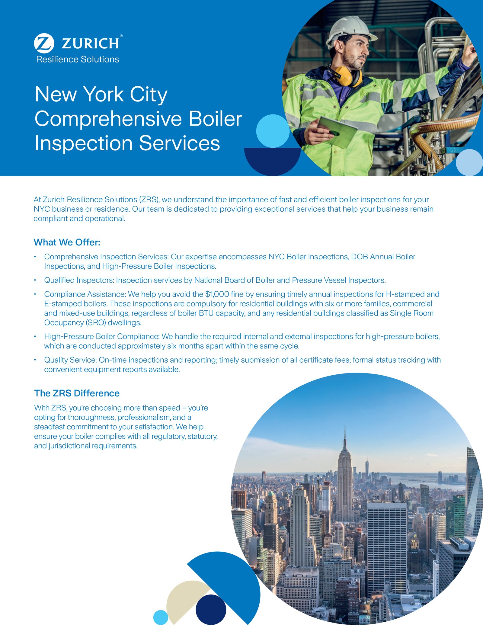 ZRS NYC Boiler Inspections Brochure