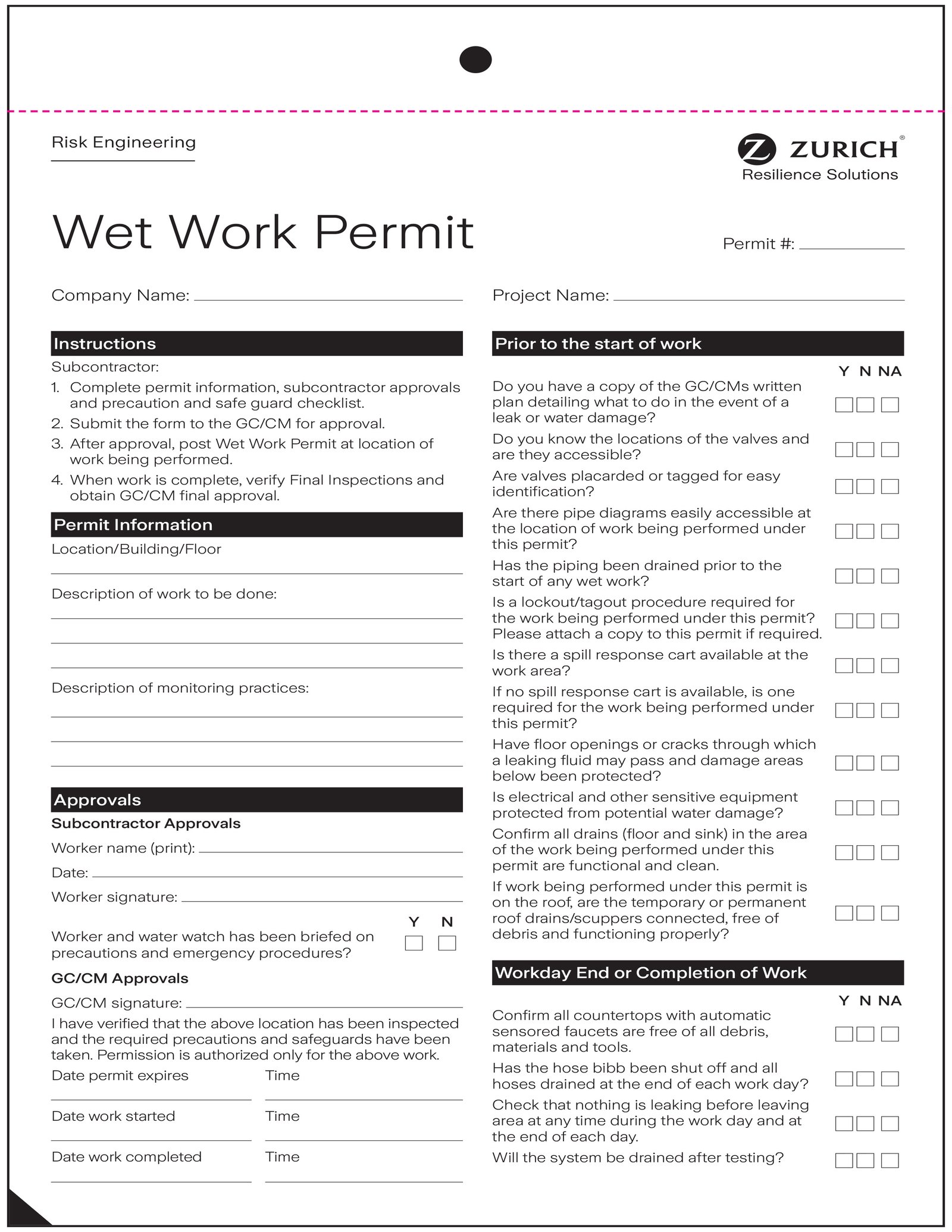 wet work permit