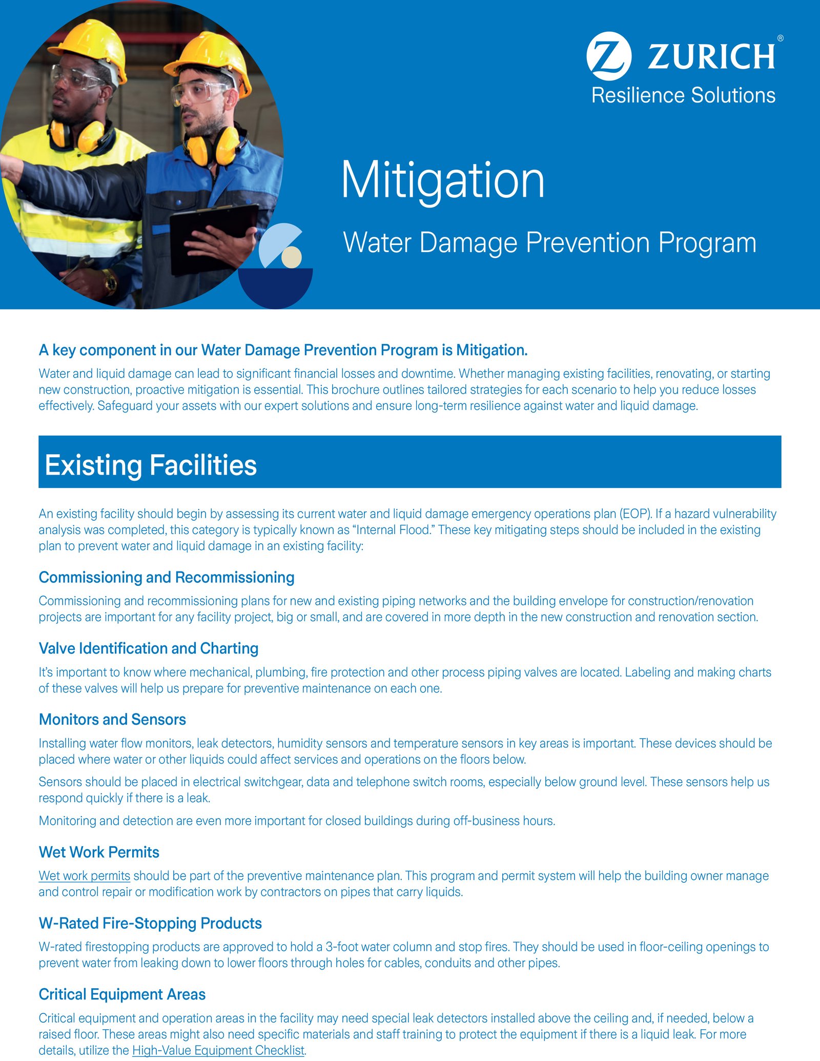 zrs mitigation water damage prevention fact sheet