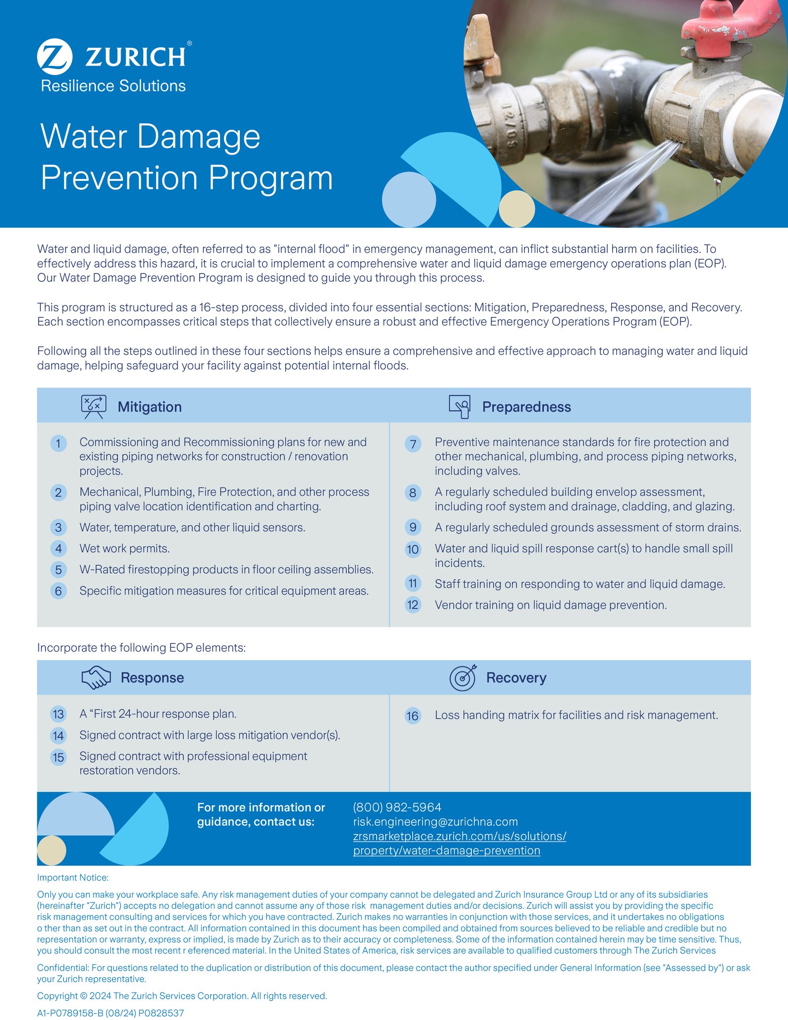 zrs water damage mitigation brochure